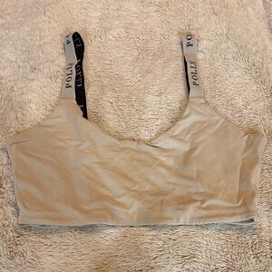 Oh Polly Cream Crop Top with Black Straps